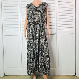 Price firm CALVIN KLEIN Beige Blotted Print Belted Maxi Dress Size 1X